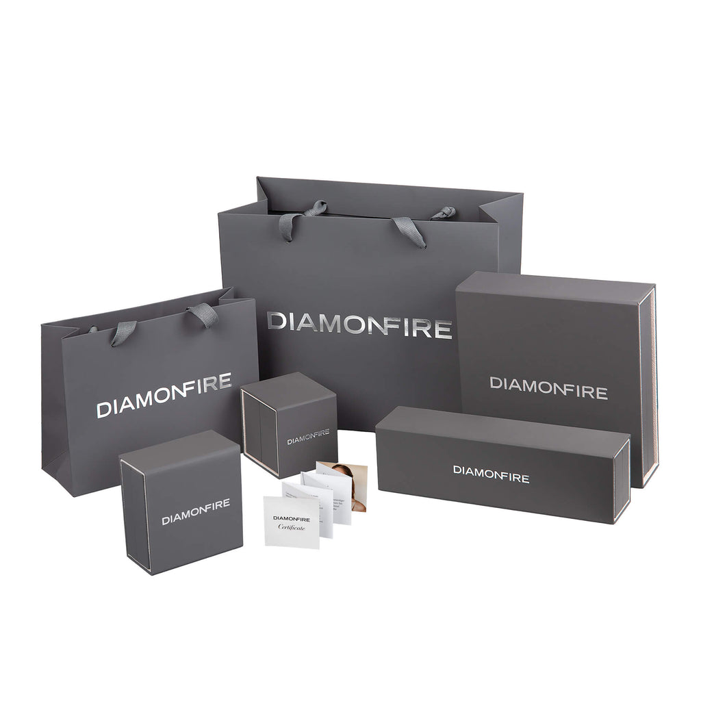 Diamonfire Teardrop Zirconia Pendant with Shell Pearl Drop
