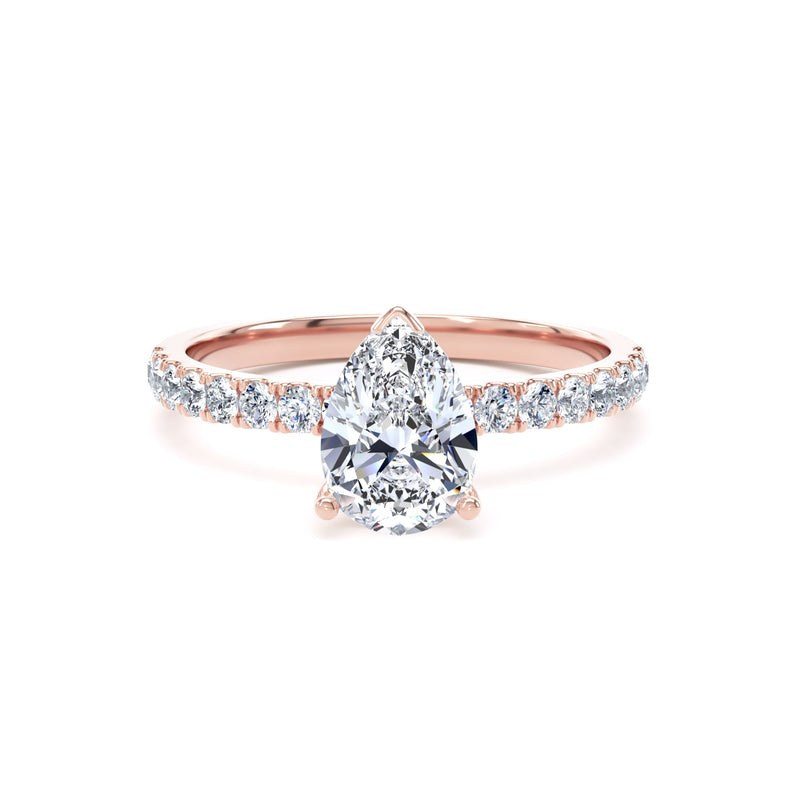 Diamond Pear cut with diamond band