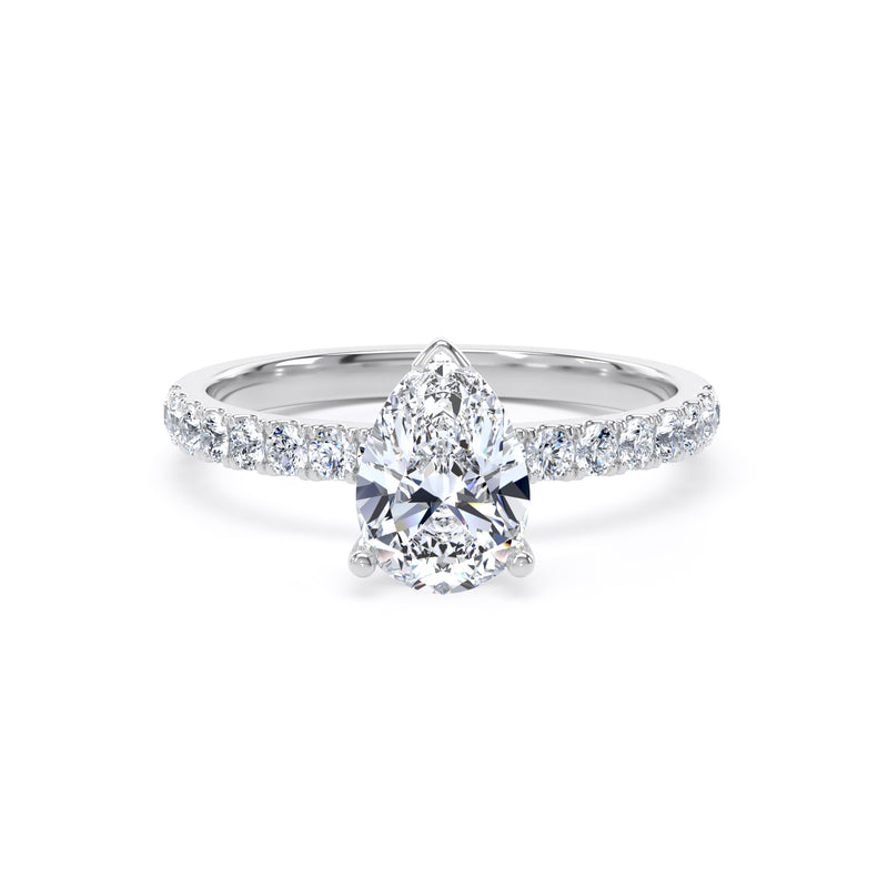 Diamond Pear cut with diamond band
