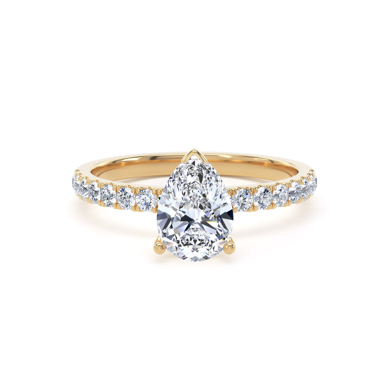 Diamond Pear cut with diamond band