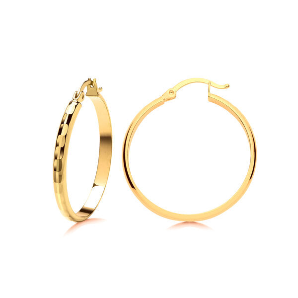 9ct Yellow gold hoops