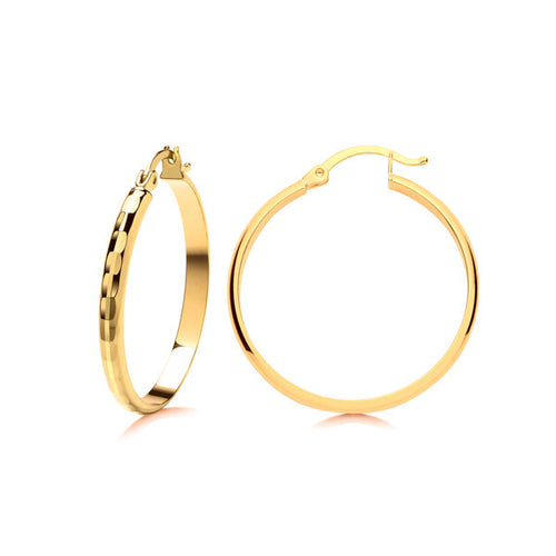 9ct Yellow gold hoops