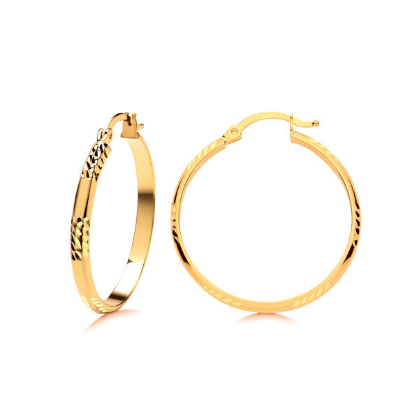 9ct Yellow gold hoops