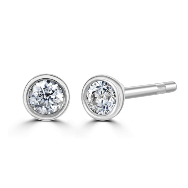 Round Brilliant cut rubover studs
