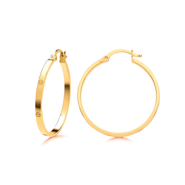 9ct Yellow gold hoops