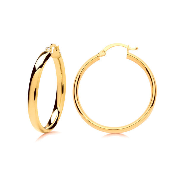9ct Yellow gold hoops