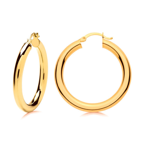 9ct Yellow gold hoops