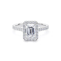 Diamond Emerald cut halo