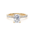 Emerald Cut diamond with diamond band