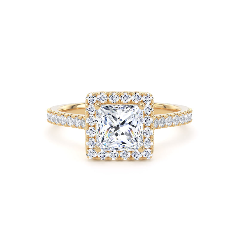 Diamond princess cut halo