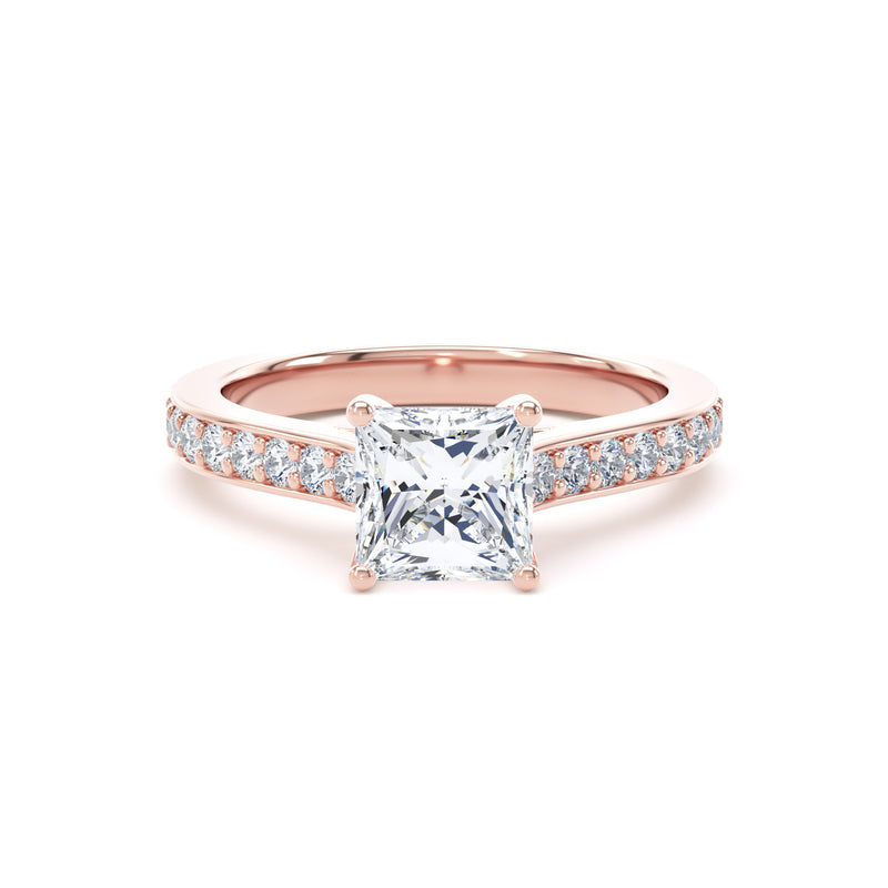 Princess Cut Diamond with diamond band