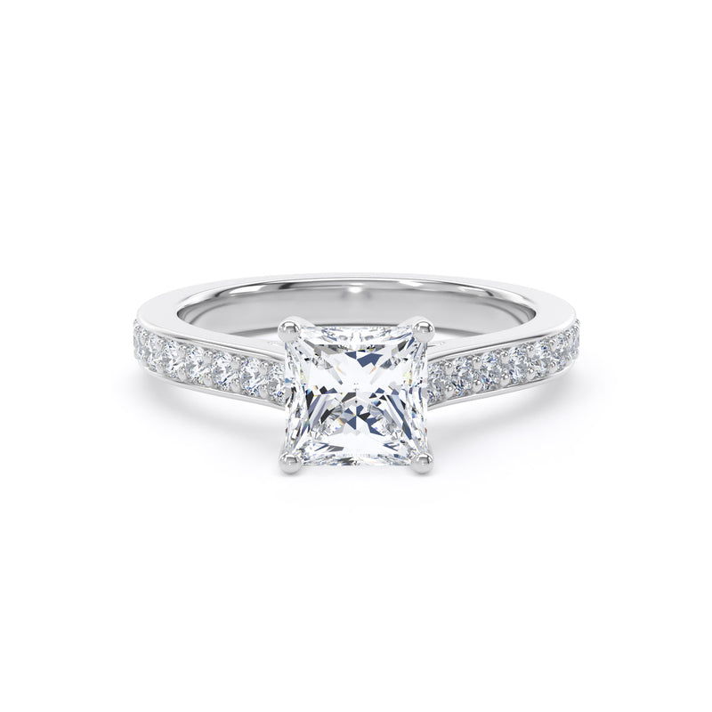 Princess Cut Diamond with diamond band