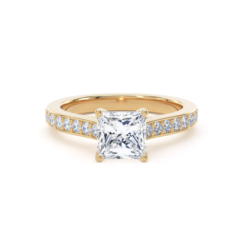 Princess Cut Diamond with diamond band