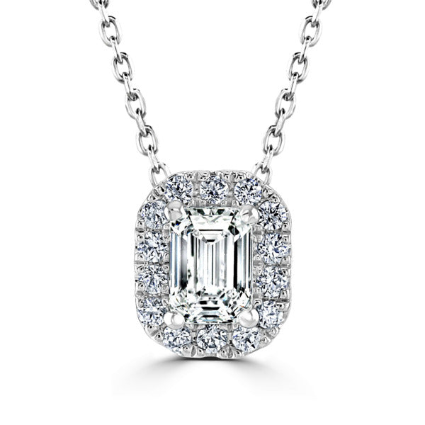 Diamond halo pendant