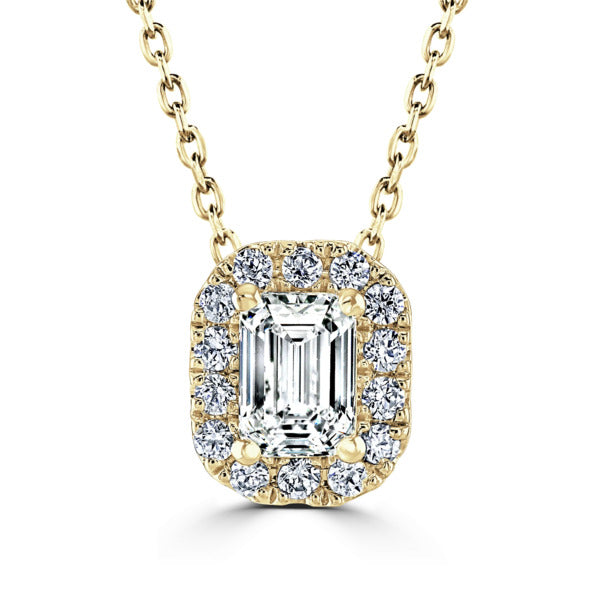 Diamond halo pendant