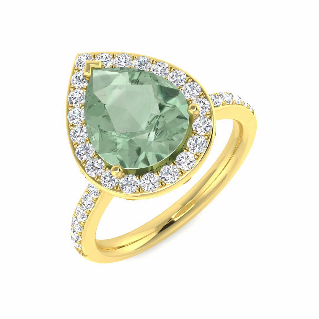 Green Amethyst & Diamond