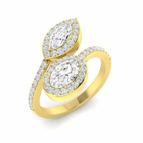 2 stone Lab diamond dress ring