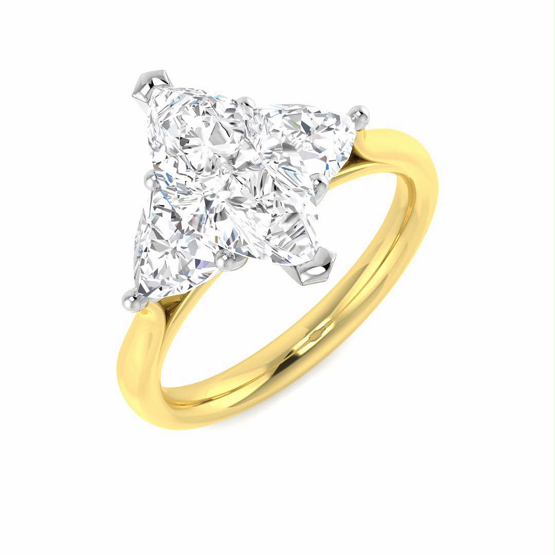 Lab Grown Marquise 3 stone