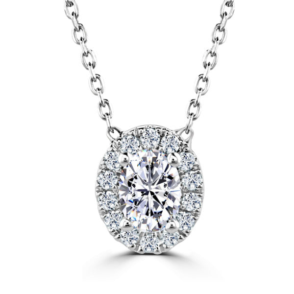 Diamond halo pendant