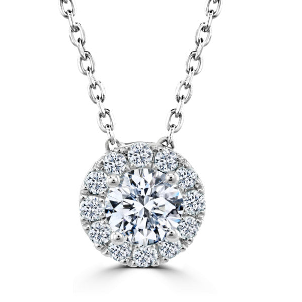 Diamond halo pendant
