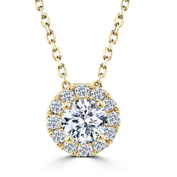 Diamond halo pendant