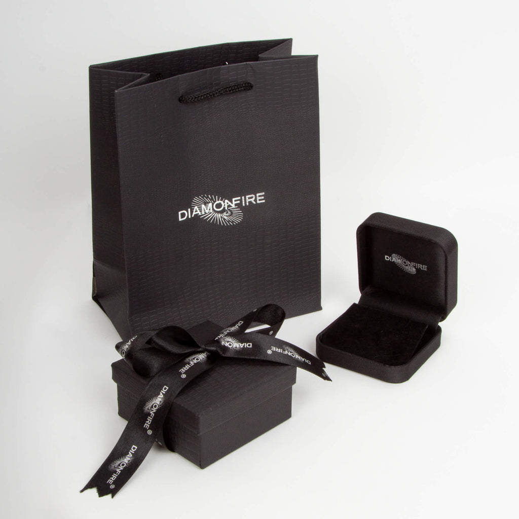 Diamonfire Teardrop Zirconia Double Chain Necklace